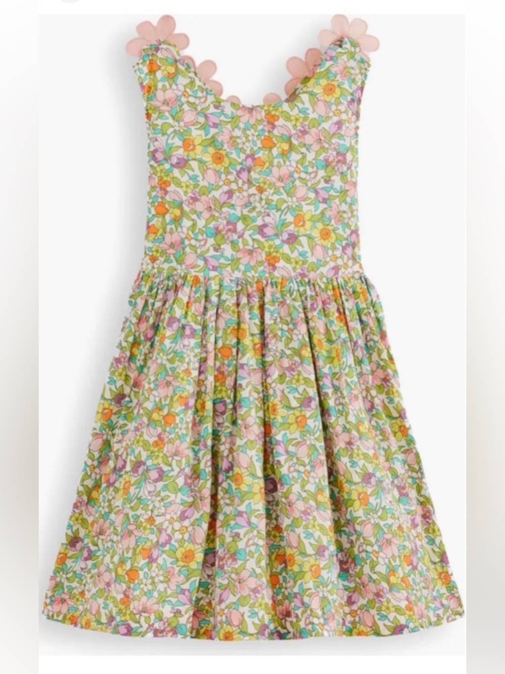 NWT Mini Boden Ivory Floribunda Cross Strap Dress